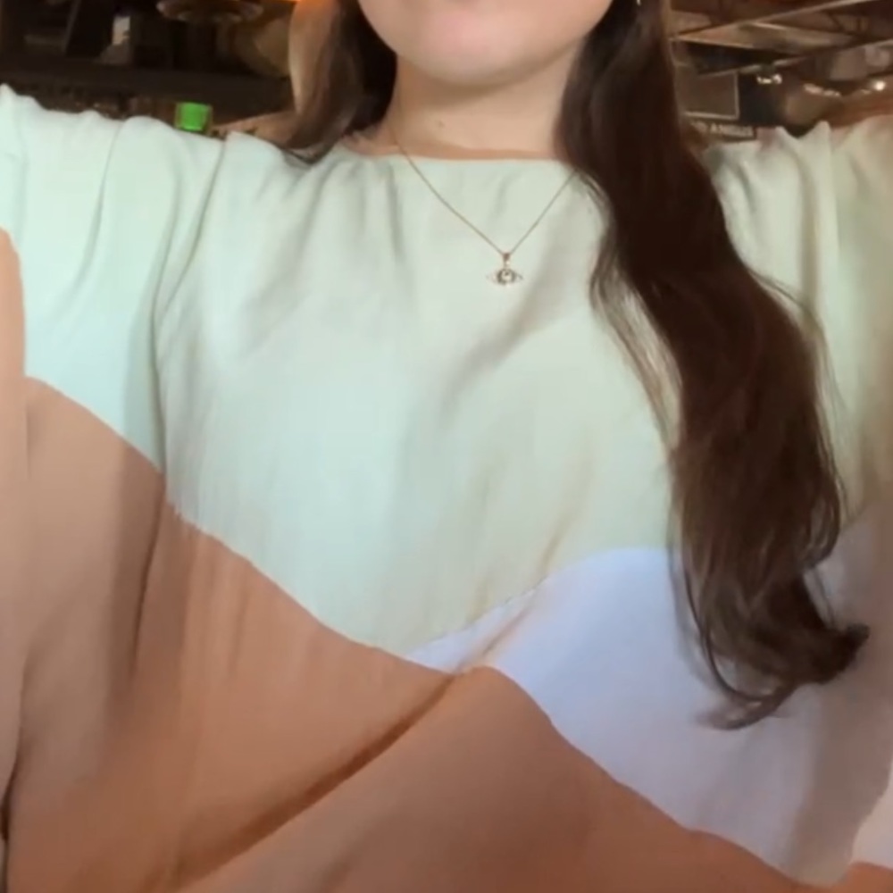 S/W/F Green Blue Tan Shirt